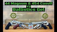 44 Magnum & 454 Casull vs Ballistics Gel (Short & Long Barrel)