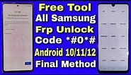 Dial *#0*# - Samsung Frp Unlock/Bypass Google Account Lock Android 10/11/12 | Final Method Free Tool
