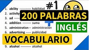 200 palabras importantes en inglés y su significado en español con pronunciación [Vocabulario 1]