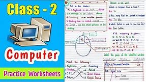 Class 2 Computer | Class 2 Computer Worksheet | Computer Worksheet for class 2 | Class 2 Worksheet |