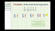 Example: Ordering Fractions with Different Denominators from Least to Greatest