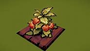 Low Poly Pixel Art: Strawberry plant making of
