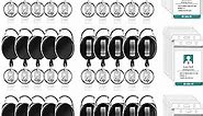 30 Pack ID Badge Holder with Clip Retractable Heavy Duty with Waterproof Vertical Lanyard and Carabiner Badge Reel with Key Ring for Card Holder Keychain