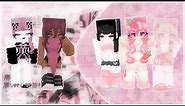 [ pink ] cute-y2k aesthetic minecraft skins | w/ links⋆.ೃ࿔