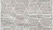 nuLOOM Veronica Geometric Honeycomb Area Rug, 4x6, Grey