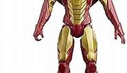 Avengers Marvel Titan Hero Series Blast Gear Iron Man Action Figure, 12-Inch Toy, with Launcher, 2 Accessories and Projectile, Ages 4 and Up, Red