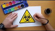 How to draw a caution biohazard sign