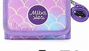mibasies Kids Mermaid Wallet for Girls age 3-8, Trifold Girls Wallet Gifts