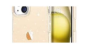 Hython Case for iPhone 15 Case Glitter, Cute Clear Glitter Sparkly Shiny Bling Sparkle Cover, Anti-Scratch Soft TPU Thin Slim Fit Shockproof Protective Phone Cases for Women Girls, Gold Glitter