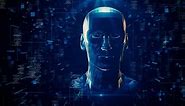 Human Head Brain Network AI Artificial Intelligence Deep Learning Concept Robot Face Virtual Human