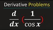 Derivative of 1/cosx (1 over cosx) || How to differentiate 1/cosx