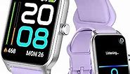 Quican Smart Watches for Women, 1.8 Inch Fitness Tracker Watch with Bluetooth Call, Text Reminder & Alexa, Heart Rate/SpO2/Sleep Monitor, IP68 Waterproof Smartwatches for Android iOS Phone (Purple)