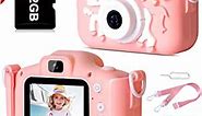 DAOKEY Upgrade Kids Camera for Girls, 1080P HD Digital Toddler Cameras for Children Birthday Festival Gift, Unicorn Camera for 3 5 6 7 8 9 Year Old Boys 20MP… Pink