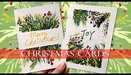 Watercolor Christmas Cards Tutorial For Beginners/ Real Time Demo/ Loose greens