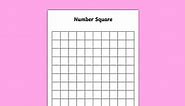 Blank 10 by 10 Number Square