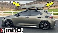 HOW TO INSTALL ROOF RACKS AND INNO WEDGE PLUS CARGO BOX I TOYOTA COROLLA HATCHBACK 2019/20/21/22
