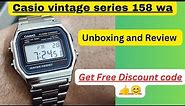 Unboxing and Full Review of Casio Vintage 158||How to get casio watches in discount|| Casio 158 wa||