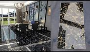 Springletile black and gold marble effect floor tile