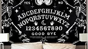 NiYoung Halloween Decorations Cool Tapestry Wall Hanging, Vintage Skeleton Magic Ouijaes Board Black Tapestries, Retro Goth Skull Art Tapestry Home Decor - Large Poster For Bedroom Living Room Dorm