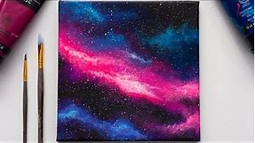 Galaxy Painting Acrylic | Acrylic Painting Tutorial Easy