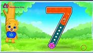 Trace number 7 | Learn numbers | tracing numbers video for kindergarten | Farman Academy Kids