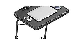 X TV Tray Table, Allpop Large TV Dinner Tray for Eating, Adjustable Folding Laptop Table with Book Stand, Cup Holder & Tablet Slot on Couch & Bed, Black