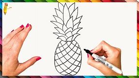 How To Draw A Pineapple Step By Step🍍 Pineapple Drawing Easy