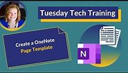 Create a OneNote Page Template