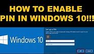 HOW TO ENABLE PIN ON SIGN ON FOR WINDOWS 10
