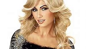 REEWES 70s Wig Farrah Fawcett Wig Vintage 70th Wigs 613 Blonde Wig for Women Lady Natural Synthetic Full Wigs Vintage Cosplay Costume Disco Hair Wig Feathered Wig (Blonde)