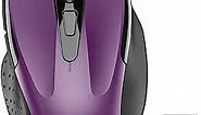 TECKNET Wireless Mouse, 2.4G Ergonomic Optical Mouse, Computer Mouse for Laptop, PC, Computer, Chromebook, Notebook, 6 Buttons, 24 Months Battery Life - Purple