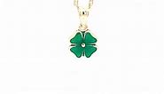 Gold Four Leaf Clover Charm with Green Enamel