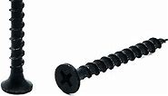 #8 x 1-5/8" Wood Screw 50PCS Black Phosphate Coated Stainless Flat Truss Head Fast Self Tapping Drywall Screws by SG TZH