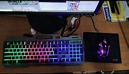 Amazon Basics Wired Gaming Keyboard and Mouse Combo Review RGB Effects Aluminum Body #amazonproducts