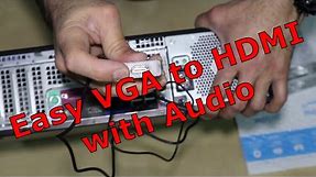 Convert vga to hdmi with audio to connect an old PC to a new TV