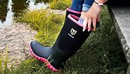 TideWe Rubber Boots for Women, Waterproof Muck Rain Boots