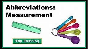 Abbreviations: Measurement | English Lesson