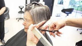 ANTI AGE HAIRCUT OVER 70 - SHORT UNDERCUT PIXIE FOR GREY HAIR