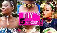 Easy 5 DIY Choker African Print Necklaces + Fastening ideas