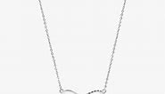 14K White Gold Diamond Infinity Necklace-37016w14