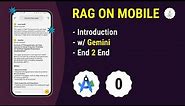 EP#0 | RAG On Mobile w/ Android Studio & Gemini