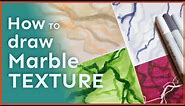 How to draw marble texture with markers | Step by step tutorial
