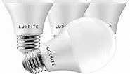 LUXRITE A19 LED Light Bulb 60W Equivalent, 4000K Cool White Dimmable, 800 Lumens, Standard LED Bulb 9W, E26 Base, Energy Star, Enclosed Fixture Rated, Perfect for Lamps and Home Lighting (4 Pack)