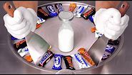 Chocolate Bar - Ice Cream Rolls with Twix, Snickers, Mars, Bounty & MilkyWay | satisfying Candy ASMR