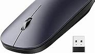 UGREEN Wireless Mouse 2.4G, Ultra Slim Optical Cordless Mouse, 4000 DPI, Small Flat Portable for PC, Laptop, Chromebook, MacBook - Black