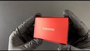 Unboxing SAMSUNG 500GB Portable SSD T7 - Red