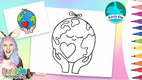Earth Day Coloring Page For Kids | Coloring A Cute Planet Earth for Earth Day 2021 🌏 | Markers