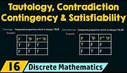Tautology, Contradiction, Contingency & Satisfiability