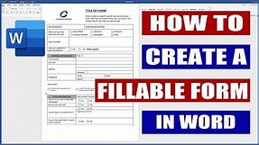 How to Create a Fillable Form in Word | Microsoft Word Tutorials