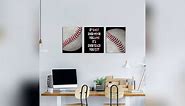3 Pieces Baseball Motivational Canvas Print Wall Art Baseball Stitching Sports with Inspirational Quotes Modern Retro Rustic Artwork for Men Kids Teenagers Boys Bedroom Decor Home Baseball